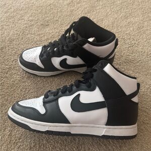 Nike Black and White Dunk High Sneakers